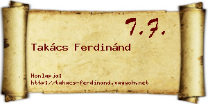Takács Ferdinánd névjegykártya