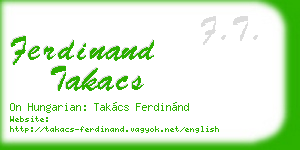 ferdinand takacs business card