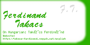 ferdinand takacs business card